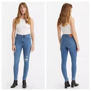 NEW Levi’s Women’s 721 High Rise Skinny Jeans Stretch Distressed Size 33